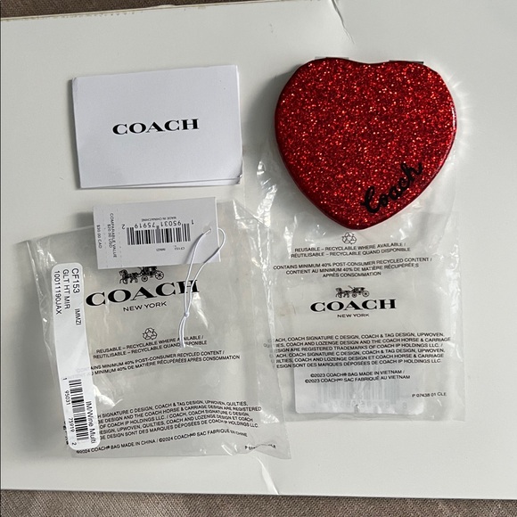 Coach Accessories - COACH RED HEART NWT MIRROR